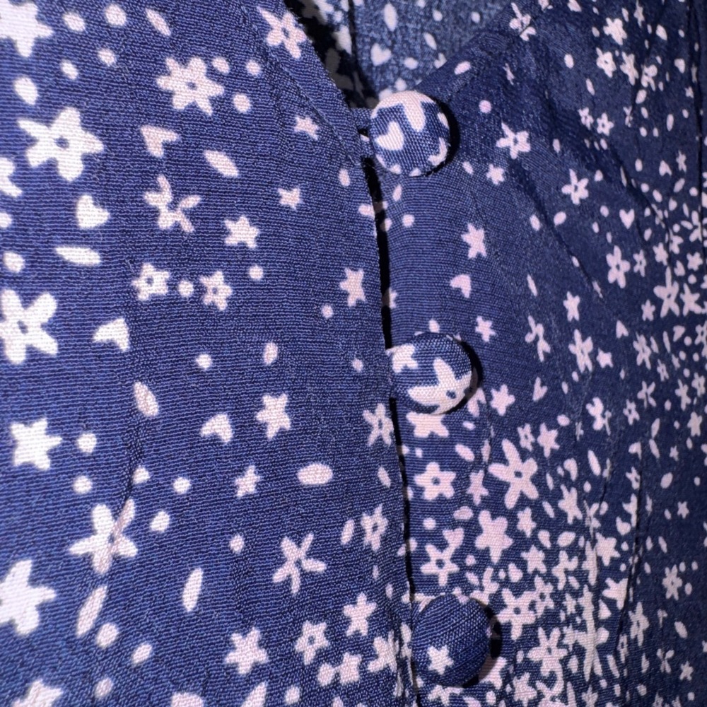 Boden Navy Pink Floral Print V-Neck Mini Dress Short Sleeve Pockets W0206 US 10 - Picture 8 of 13